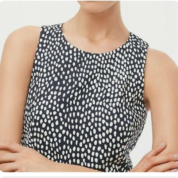 J.Crew Navy White Oncilla Animal Sheath Dress - Size 4 - Picture 2 of 14